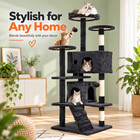54in Multi-level Cat Tree Tower Furniture Activity Center With Scratching Posts