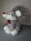 Dan Dee 12  Gray Stuffed Plush Dog Plaid Bow Dandee Long Hair Ears Very Rare Euc
