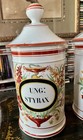 Pair French Porcelain Apothecary Pharmacy Jars Pots Antique 19th