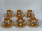Lot 6 Vintage Fire King Tom   Jerry 2 Piece Set Of Cup And Saucer Peach Luster