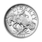 2022 1oz American Liberty Bronco Proof  999 Silver Medal With Box  Coa