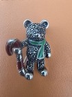 Pre-owned - Vintage 925 Sterling Silver Christmas Teddy Bear Brooch