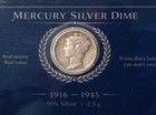 Historic Mercury Silver Dime Gem Bu Uncirculated 90  10c In Display Card
