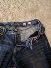 Miss Me Bootcut Jeans Size 31 Mid Rise Dark Embellished Cross Pocket Distressed 