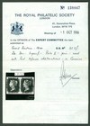 Sg 5 1840 2d Blue Plate 2 Horizontal Pair Lettered Ja-jb  Very Fine Used With   