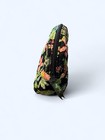 Vera Bradley Botanica Floral Fabric Zipper Makeup Bag Black Green Pink 8x4 
