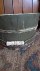 Antique Early Country Primitive Wood Bail Bucket Old Green Paint 11 75 