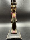 Vtg Hand Carved   Painted Wood Totem Pole 10 25    Unsigned Pacific Northwest 