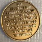 Easy Does It Serenity Prayer Bronze Recovery Medallion Coin Chip Aa Na