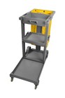 1050 Janitor Cart Commercial Housekeeping Utility Cart With 3 Shelfs  25 Gall   