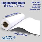 Alliance Wide Format Paper 36   x300 x2    Bond Engineering 92 Bright 20lb  2 Rolls