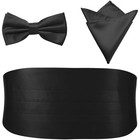 Men s Formal Pre-tied Bow Tie Set With Pocket Square   Cummerbund - Tuxedo Acces