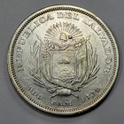 1894 El Salvador Silver Peso Au Detail Cleaned Nice Type Tougher Date  v101