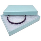 25-pack Cotton Filled Jewelry Boxes Gift Cases - Pearl Teal  5 4 x3 9 x1  - Ship