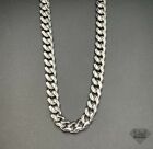 Italian Sterling Silver Cuban Link Chain Necklace Thick 7mm Chain 925