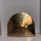 Vintage Metal Envelope Wall Pocket Letter Mail Holder Brass