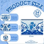 24 Pcs Orthodox Easter Egg Wraps Ukrainian Blue White Porcelain Folk Art Heat Sh