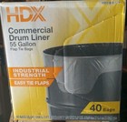 Hdx Commercial Clear Heavy Duty Flap Tie Drum Liner Trash Bags 55 Gallon 40 Ct