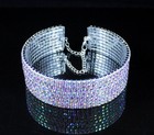 8-row Ab White Austrian Crystal Rhinestone Choker Necklace Party Wedding N077ab