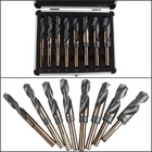 8 Pc Jumbo Silver And Deming Industrial Cobalt Drill Bit Set 1 2  Reduced Shank