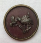 Antique Victorian  Bird And Bug Metal Two Tone Picture Button - Free Shipping