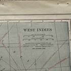 Antique Original 1919 Map Of The West Indies 15 X 11 Inches