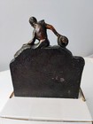 Single Vintage Cast Metal Heavy Cowboy Horse  Book End 5 5   h 4 5    W  2   deep