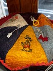 Sweet Vtg 30s 40s Antique Whoopee Felt Beanie Cartoon Animals Hat Trinket Charms