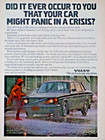 1975 Volvo 240 Vintage Car Might Panic In A Crisis Original Print Ad 8 5 X 11 