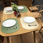 Silicone Placemats  Set Of 2 Food-grade Oval Non-slip Waterproof With Brown