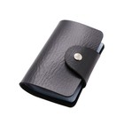 1pcs Rfid Blocking Card Holder 24 Slots  Pu Leather Credit Card Wallet Black