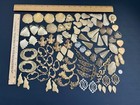 1 Lb   Vtg   New Metal Stampings Brass Gold Frames Settings Pendant Findings Lot
