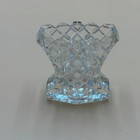 Vintage Diamond-cut Glass Toothpick Holder     2 3 8    Tall     Flared Top