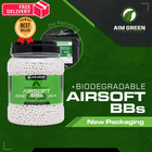 Aim Green Biodegradable Airsoft Bbs  Premium-grade 6mm 6mm  White 