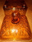 Tiara Glass Honey Bee Box Amber