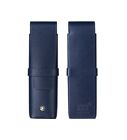 Montblanc 4810 Westside Blue Leather 2 Pen Pouch Case Id  118665 New Box  Italy
