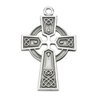  925 Sterling Silver Irish Celtic Cross Medal Pendant Necklace  24  Chain W  Box