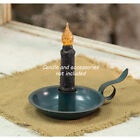 Vintage Blue Candle Pan Holder With Rustic Accents And Handle Grip - Country