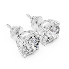 4 Ct Round Cut Vs1 f Certified Lab Grown Diamond Stud Earrings 14k White Gold