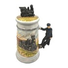 Vtg Railroad Porcelain Stein With Conductor As The Handle Train On Top 1980s 