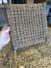 Antique Vintage Wood Step Stool With Hand Woven Seat  Ad