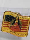 Vintage Nasa Columbia Space Shuttle 10th Anniversary Enamel Pin 1981-1991