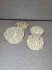 4 Vintage Clear Glass Flower Frogs Various Sizes  3 Footed 1 Flat Read Below