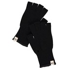 Merino Wool Fingerless Gloves - Hunting And Fishing Glove Liner Medium Black