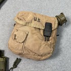 Us Army Cover Water Canteen 2 Qt Desert Tan   Od Green Lot Of 3 2 Canteens
