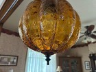 Vintage 1960 s - 70 s Reclaimed Crackled Amber Glass Swag  Free S h