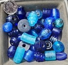 Rare Old Translucent Blue  Antique Trade Beads No Case Worn