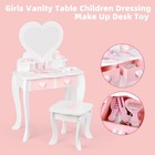 Vanity Table Children Dressing Mirror Make Up Desk Toy Play Gift Set For Girls