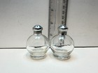Vintage Clear Round Glass Salt And Pepper Shakers