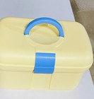 Vtg Rubbermaid Craft Storage Toolbox Sewing Tote Yellow Euc 14x10x9